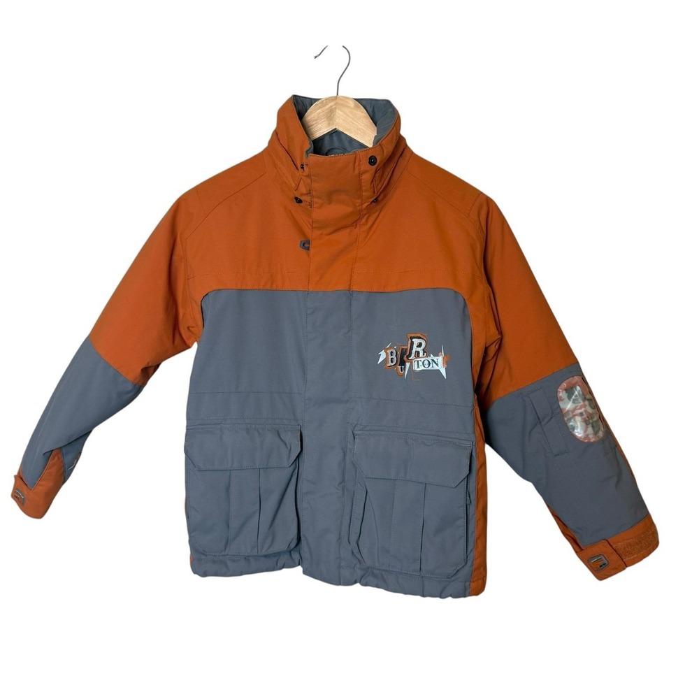 Burton Youth Gray Orange Snowboard Ski Jacket Size Small Snow Blizzard Resort
